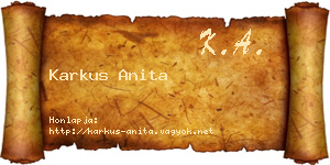 Karkus Anita névjegykártya