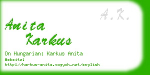 anita karkus business card
